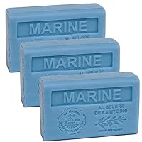 French Soap, Set of 3 x 125g - Scent of the Sea - Shea Butter