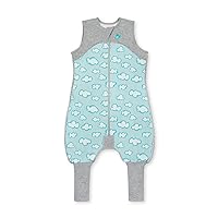 Love to Dream Lite Organic Baby Sleep Suit (6-12 Mo), Super Soft Temp Regulating Sleeping Suit, 0.2TOG Lightweight Wearable Blanket, Turquoise