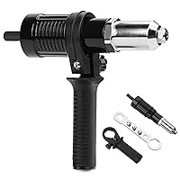 YWHWLX Electric Rivet Gun Adapter with 2.4/3.2/4.0/4.8mm Diameter Rivet Head Bit and Handle Wrench for Cordless Electric Drill Electric Rivet Tool