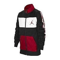 Jordan Boy's Tape Tricot Suit Jacket (Big Kids) Black/Gym Red SM (8 Big Kid)