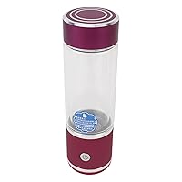 Hydrogen Rich Water Machine, Hydrogen Water Bottle Rechargeable Transparent 1400mAh Anti Slip for Home (Purple)