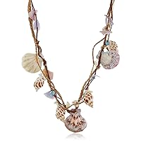 LUREME Natural Seashell Necklace, Conch Necklace for Women Scallop Necklace Beach Ocean Jewelry Gift (nl006309)