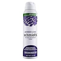 Schmidt's Natural Deodorant Spray for Women and Men, Lavender and Sage with 48H Odor Protection, No Aluminum Salts, No White Marks, Cruelty Free, Vegan Deodorant 3.2 oz