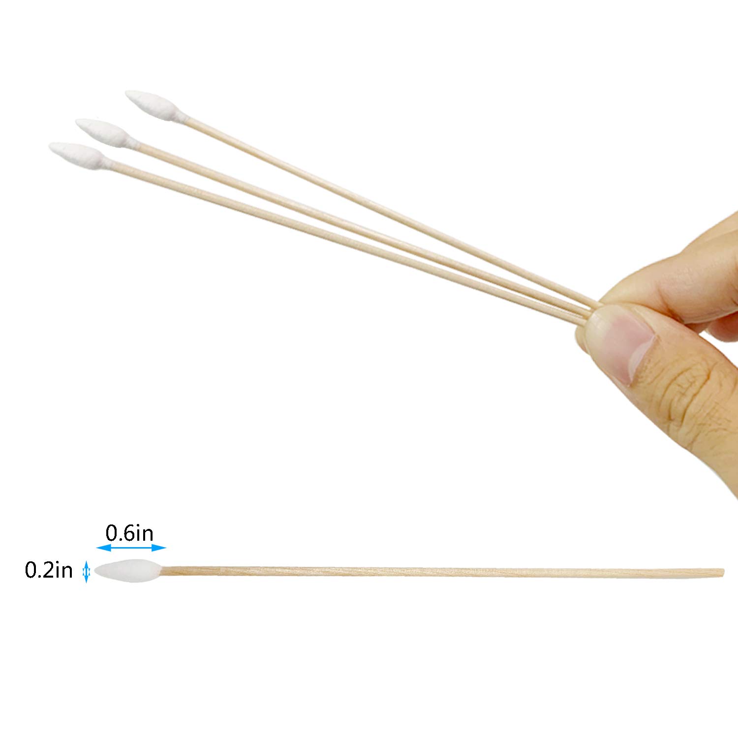 400pcs Precision Cotton Swabs with 6'' Long Sticks for Gun Cleaning, Makeup or Pets