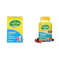 Kids Complete Chewable Multivitamin + Probiotic for Kids & Kids Probiotic Gummies for Ages 2+ - Peach-Orange & Mixed Berry Flavors - Digestive & Immune Support with Lutein for Eye Health