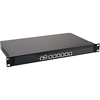 Firewall Router PC, OPNsense, VPN, 1U Rackmount, 6 Intel Gigabit LAN, 2th Gen Intel I7 2620M, 2640M, R11, COM, VGA, Fanless, (Barebone, NO RAM, NO Storage)