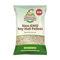 MushroomMediaOnline 100% Soy Hull Mushroom Pellets -NON-GMO (40 Pounds)