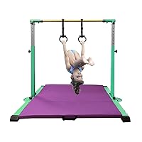 Gymnastics Kip Bar for Home Indoor Training,Horizontal Bar for Kids Girls Junior,Adjustable Arms from 3' - 5' Gym Equipment,1-4 Levels,300lbs Weight Capacity