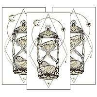 Set 3 Sheets Mini Hourglass Pretty Temporary Tattoos Fake Stickers Art Body For Men Women Design Arts Body Neck Chest Shoulder Legs Arm Back Painting 3D Style Cartoon Fashion Tattoo