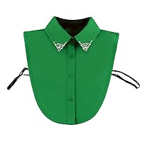 Fake Collar Detachable Half Shirt Blouse False Collar Elegant Diamond Pure Color for Women Girls