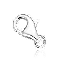 2pcs Adabele Authentic 925 Sterling Silver 13mm Raindrop Lobster Claw Trigger Clasps Hypoallergenic Nickel Free for Jewelry Making Findings SS23