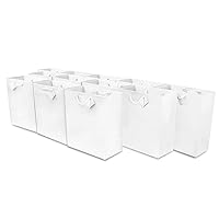 OccasionALL 6x3x7.5 12 Piece White Gift Bags, Small White Bags with Handles & Tags for Wedding, Tissue Paper Gift Wrap, Party Favors, Baby Showers