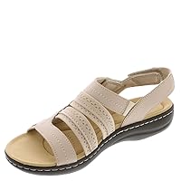 Clarks Women's Laurieann Erin Flat Sandal, Sand Combi, 12 Narrow