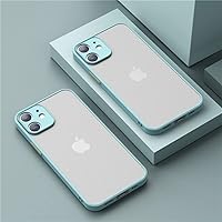 Transparent Frosted Phone Case for iPhone 12 11 13 Pro Max Mini XS Max XR X 8 7 Plus SE 2020 Cover,Light Cyan Color,for iPhone XR
