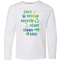 inktastic Save, Rescue, Recycle, Plant, Clean, Care- Youth Long Sleeve T-Shirt