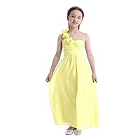 ZHengquan Flower Girls Dresses One Shoulder Chiffon Long Dress Girl for Weddings Pageant Gowns for Kids