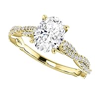 2.5 CT Moissanite Halo Engagement Ring 18K Yellow Gold Moissanite Diamond Ring for Women Gift for Christmas Birthday Valentine's Day Wedding Jewelry Gift for Women Wife Girl