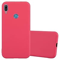 Case Compatible with Huawei Y6 2019 in Candy RED - Shockproof and Scratch Resistant TPU Silicone Cover - Ultra Slim Protective Gel Shell Bumper Back Skin