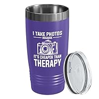 Photographer Purple Edition Viking Tumbler 20oz - I take photos - Cameraman Cinematographer Photography Pictures Photojournalist