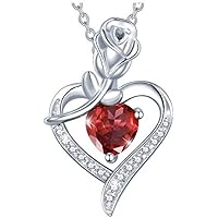 Heart Necklace Rose Love Heart Inlaid Zircon Necklace Purple Crystal Pendant Wedding Engagement Necklace Jewelry Rose Love Classic Style Gift Jewelry, Fashion