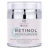 Moisturizing Miracle Retinol Cream for Face - with 2.5% Retinol, Hyaluronic Acid, Vitamin E and Green Tea. Luxury Night and Day Anti-Aging Wrinkle Cream 1.7 fl oz.
