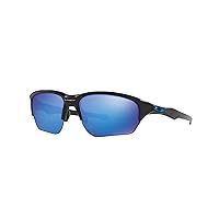 Oakley Man Sunglasses Matte Black Frame, Sapphire Iridium Polarized Lenses, 64MM