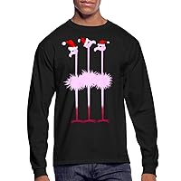 Spreadshirt® Christmas Flamingo Men's Long Sleeve T-Shirt | Christmas Flamingo Shirt