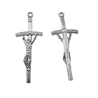 100pcs of 1.5 Inch Papal Crucifix Cross Pendant with a Hole in the Legs