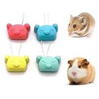 pulabo Pet Teeth Grinding Stone Pig Shape with Wire - Mineral Stone Calcium Chew Hanging Cage Toy for Hamster Squirrel Parrot Chinchilla Guinea Pig Rabbit, 1PC Random Color Beautiful