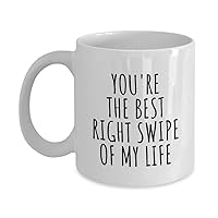 Swiped Right Mug Funny Gift For Boyfriend Girlfriend Bf Gf Online Dating App Present Idea Anniversary Date Cute Romantic Quote Saying Coffee Tea Cup 11 Oz