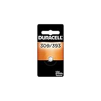 Duracell 309/393 Silver Oxide Button Battery, 1 Count Pack, 309/393 1.5 Volt Battery, Long-Lasting for Watches, Medical Devices, Calculators, and More