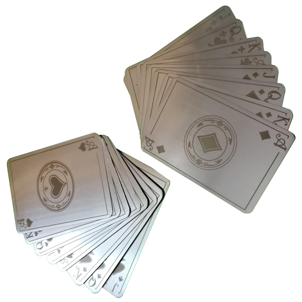 Unius 304 Stainless Steel Playing Cards Metal Poker - 54pcs, One Set of Poker