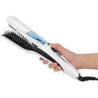 Professional Steam Straightener Comb Brush, Electric Straight Hair Ceramic Hair Iron, Hair Straightening Brush Comb for Long & Short Hair