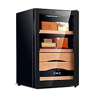 Humidors,Constant Temperature Cigar Cabinet Single Door Constant Temperature Refrigerator Cigar Humidity Adjustable/Black/46 * 54 * 73.5Cm