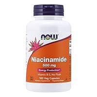 NOW Supplements, Niacinamide (Vitamin B-3) 500 mg, Energy Production*, 100 Veg Capsules
