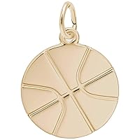 Rembrandt Charms Basketball Charm, 14K Yellow Gold