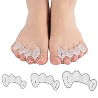 Toe Separators Toe Spacers for Feet Men and Women for Toe Spreader Toe Straightener for Hammer toes, Bunions, Plantar Fasciitis, Hallux Valgus (1 Pair) (Medium)