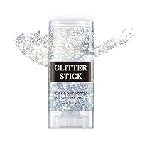 Ofanyia Body Glitter Stick, Singer Concerts Face Glitter Gel, Rotating Holographic Sequins Chunky Glitter Stick for Face Body Hair Eye, Sparkling Face Glitter Makeup Body Glitter for Women