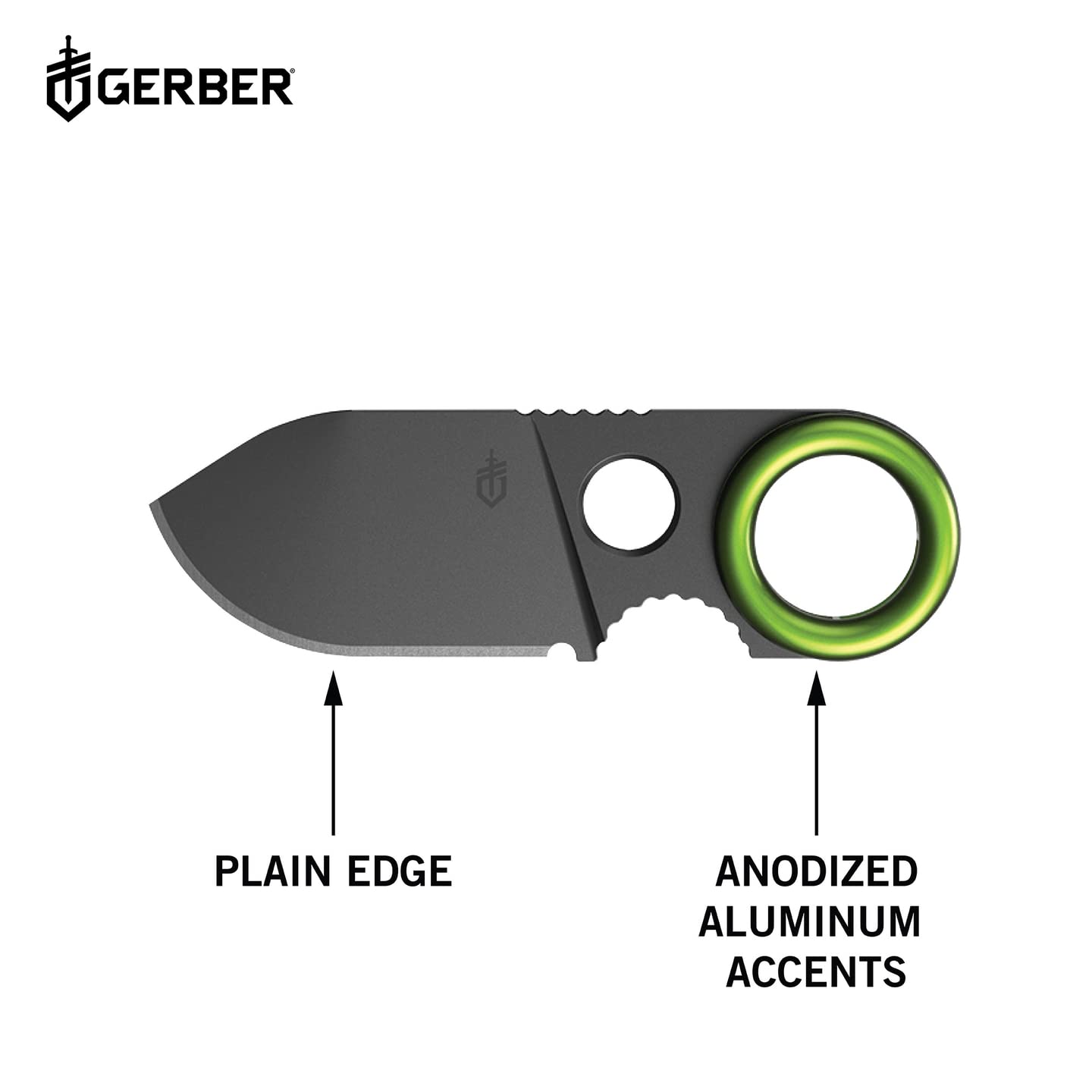 Gerber Gear 31-002521N GDC Pocket Knife Money Clip, GDC Fixed Blade Knife and Case, EDC Gear, Stainless Steel,Grey