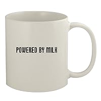 Powered By Milk - 11oz White Coffee Mug, White