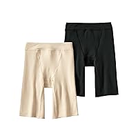 Nissen Women's 3/4 Length Panties, Pants Set, 2-Piece Set, High Waist, Sweat Absorbent, Quick Drying, Sweat Jimi, Crotchin Prevention