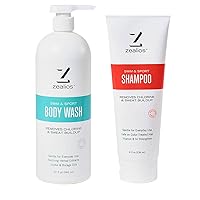 Swim & Sport Shampoo Moisturizing Formula (8 fl oz) & Skin Hydrating Body Wash (32 fl oz) Moisturizing Formula for Skin Relief from Pool Chemicals, Saltwater & Chlorine with Citrus Scent
