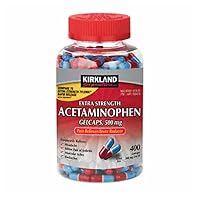Kirk.Land Acetaminophen 500mg Extra Strength Gelcaps, Rapid Release. 400 ct per Bottle (Pack of 1-400 Count)
