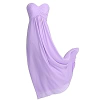 YiZYiF Sweetheart Bridesmaid Chiffon Prom Dresses Strapless Long Evening Gowns