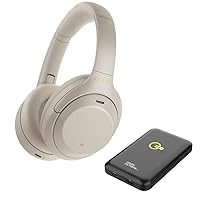 Sony WH-1000XM4 Wireless Premium Noise Canceling Overhead Headphones with Mic for Phone-Call and Alexa Voice Control, Silver WH1000XM4 Bundle with Green Extreme Wireless Portable Charger