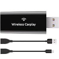 Wireless CarPlay Adapter 2024 slimmest, Newest Fastest and Smallest for CarPlay Adapter, for iOS, Factory Wired CarPlay Cars, USB-A and USB-C Cables Included