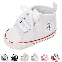 Newborn Baby Girls Boys Canvas Shoes Infant Soft Sole Slip On First Walkers Sneaker Toddler Flat Loafers High Top Crib Denim Unisex Moccasins Shoe
