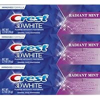 Crest 3D White Toothpaste Radiant Mint, 2.7 Oz (76g) - Pack of 3