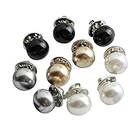 10 Pieces Coloured Metal Pearl Gifts Decorate Buttons Buckle Tie Tacks Pin Back for Women Shirt Sweater (Fantasy Style)