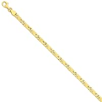 Saris and Things 14K Yellow Gold 5mm Hand-polished Link Necklace 20 Inch